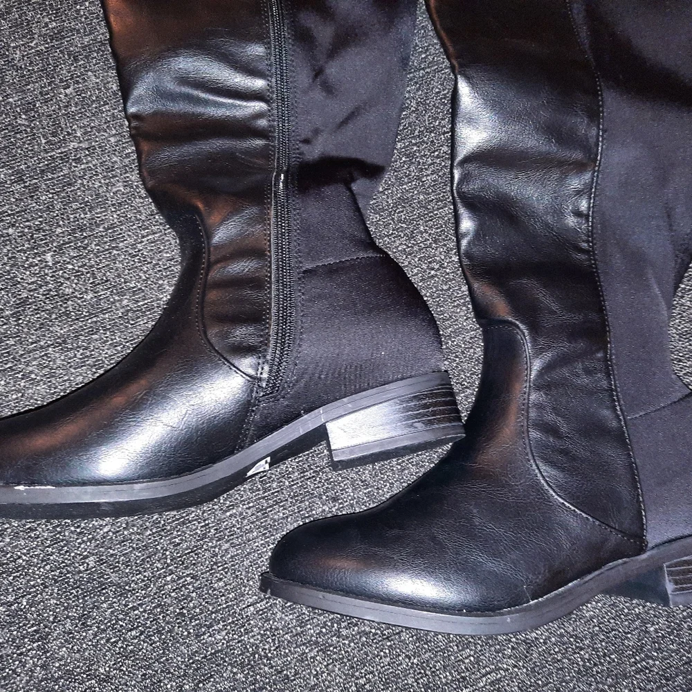 Torrid Faux Leather Stretch Back Over the Knee Boots